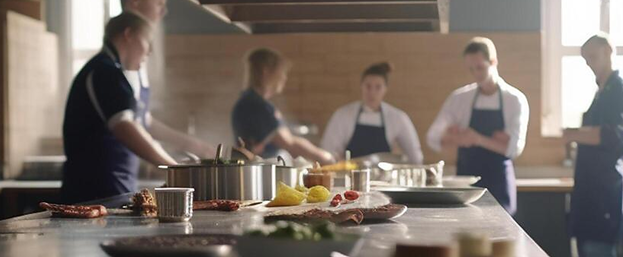 Restaurant kitchen environment where chef interviews took place